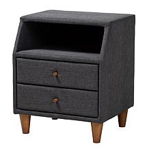 Baxton Studio Louvain Mid Century Fabric Twin Size 3 Piece Bedroom Set