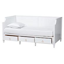 Baxton Studio Lowri Classic Wood Twin Size 3 Drawer Daybed