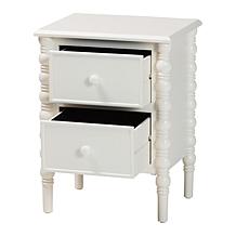 Baxton Studio Malinda Classic Wood End Table with Two Drawers