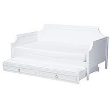 Baxton Studio Mariana Classic Wood Full Size Daybed with Twin Trundle