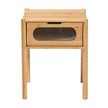 Baxton Studio Naresh Mid-Century Modern Bamboo Wood 1 Drawer End Table