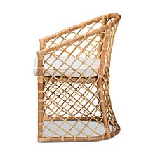 Baxton Studio Orchard Modern Upholstered and Rattan Dining Chair