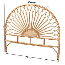 Baxton Studio Perenna Modern Bohemian Rattan Queen Size Headboard