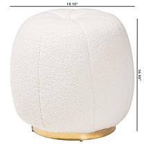 Baxton Studio Raelynn Modern Upholstered and Metal Ottoman