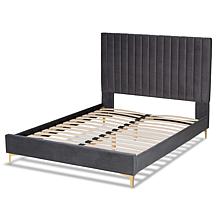 Baxton Studio Serrano Contemporary Fabric Queen Size Platform Bed