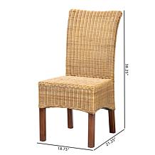 Baxton Studio Shamara Modern Bohemian Rattan and Wood Dining Chair