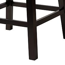 Baxton Studio Theron Fabric and Wood 2-Piece Counter Stool Set