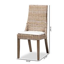 Baxton Studio Toby Bohemian Grey Rattan 2-Piece Dining Chair Set