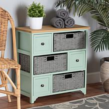 Baxton Studio Valtina Modern Wood 3 Drawer Storage Unit with Baskets