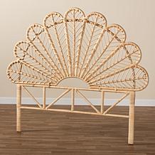 Baxton Studio Variel Modern Bohemian Rattan Queen Size Headboard