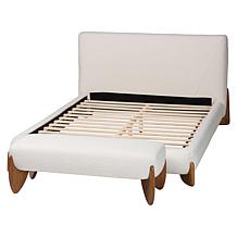 Baxton Studio Vinicio Mid-Century Modern King Set with Bed and Bench