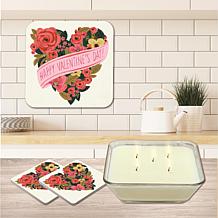 Be Mine II 6.5x6.5 Artboard Lid/20oz Candle & Coaster Set