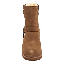 BEARPAW® Riveria Suede Moto Boot with Faux Sherpa Lining