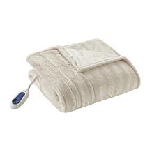 Beautyrest 50" x 70" Duke Faux Fur Heated Throw - Ivory