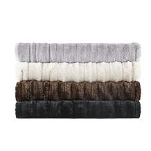 Beautyrest 50" x 70"Duke Faux Fur Heated Throw - Grey