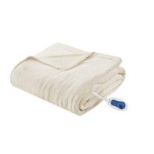 Beautyrest Heated Microlight Oversized Throw-Ivory
