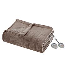 Beautyrest Heated Plush Knitted Microlight Blanket-Twin