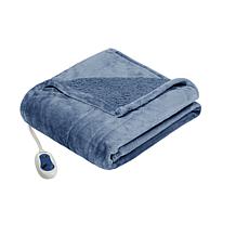 Beautyrest Microlight/Berber Heated Throw - Sapphire