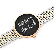 Bebe Adult Female Gold-Tone Smart Watch - Silver and Gold-Tone