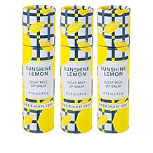 Beekman 1802 Goat Milk Lip Balm 3-Piece Set - Sunshine Lemon