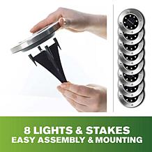 Bell + Howell Disk Lights Deluxe Solar Lights 8-pack