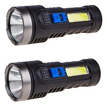 Bell + Howell USB Rechargeable Flashlight with 4 Modes - 2-pack