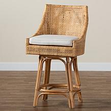 Bella Natural Rattan Counter Stool with Swivel Seat