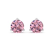 BellaMoi 14K White Gold 2ctw Created Pink Moissanite Stud Earrings