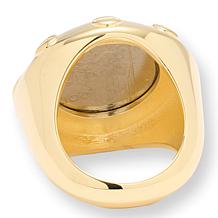 Bellezza 100 Lira Coin Bronze Bold Screw Border Ring