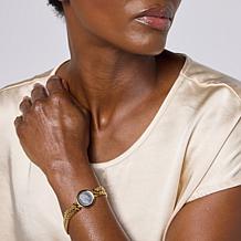 Bellezza 100 Lira Coin Bronze Diamond-Cut Curb-Link Bracelet