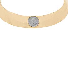 Bellezza 15" Bee Lira Coin Bronze Hammered Collar Necklace