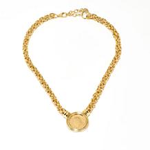 Bellezza 20 Lira Coin Bronze Byzantine Chain Necklace