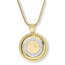 Bellezza 500 Lira Coin Gold-Tone Bronze Cashmere Chain Necklace