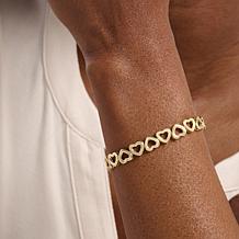 Bellezza Bronze Alternating Open Heart Bracelet