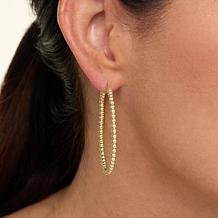 Bellezza Bronze Bronze Beaded Click-Top Hinged Hoop Earrings