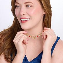 Bellezza Bronze Celestial Charm Motif & Stone Necklace