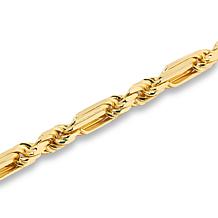 Bellezza Bronze Diamond-Cut Rope and Figaro Chain Bracelet