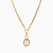 Bellezza Bronze Double Chain Necklace with Lira Coin Pendant