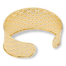 Bellezza Bronze Floral Cutout Flat Bangle Cuff
