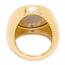 Bellezza Bronze Goldtone 100 Lira Coin Ring