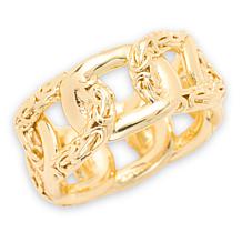 Bellezza Bronze Goldtone Hammered Link Band Ring