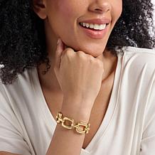 Bellezza Bronze Goldtone Polished Square Link Bracelet