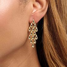 Bellezza Bronze Graduated Linked Teardrop Chandelier Earrings
