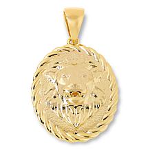 Bellezza Bronze Hammered Oval Lion Pendant