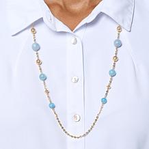 Bellezza Bronze Jewelry Gemstone Bead Station 31" Chain Necklace