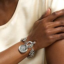 Bellezza Bronze Multi-Chain Lira Charm Toggle Bracelet