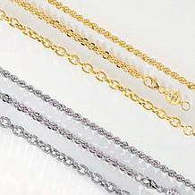 Bellezza Bronze Oval Rolo Chain Adjustable Sliding Necklace