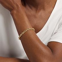 Bellezza Bronze Oval Rolo Chain Magnetic Clasp Bracelet