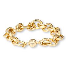 Bellezza Bronze Oval Rolo Link Magnetic Clasp Bracelet