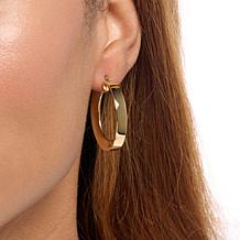 Bellezza Bronze Polished 1-1/4" Triangular Tube Hoop Earrings